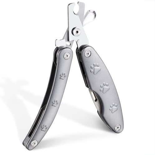 ACSUZ Edelstahl Faltbare Mehrzweckhundnagel -Trimmers Hund Nagel Clipper Haustier Nagel Clippers Haustierbedarf