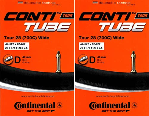 2X Continental Tour 28 Wide DV 40 mm (47-622/62-622) 28 Zoll Fahrrad Schlauch