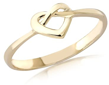 Carissima Damen-Ring, 9 Karat Gold, Unendlichkeits-Herz-Design,