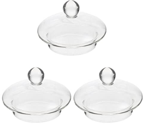 Operitacx 3 Stücke Glas Deckel Ersatzdeckel Luftdicht Glasdeckel mit Griff Teekessel Abdeckung Ersatz Zubehör für Glaskanne Wasserkrug