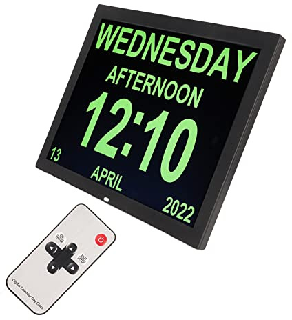 15-Zoll-Digitaluhr, Große Digitaluhr, Großes Display mit Benutzerdefinierten Alarmen und Kalendererinnerungen, Uhren für Senioren, für Alzheimer und Demenz