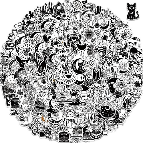 Mystische Aufkleber, Boho-Aufkleber, Hexe, himmlische Mondkatze, spirituelle Kristallaufkleber für Wasserflasche, Laptop, Computer, ästhetische Aufkleber für Teenager, Mädchen, 200 Stück