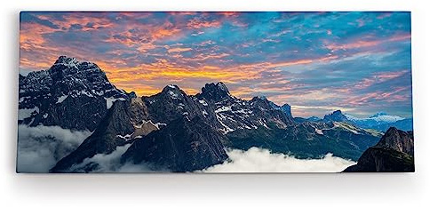 Paul Sinus Wandbild 120x50cm Drei Zinnen Dolomiten Südtirol Berge Alpen Sonnenuntergang