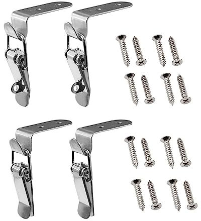 1 Stück/4 Stück verstellbare Kniehebelspanner (mit Schrauben), Schnellverschluss-Klemmen, Mini-Riegel aus Edelstahl 304 für Holz-/Mental-Schränke, Werkzeugkoffer ( Color : 2pcs StyleA+2pcs Style B )