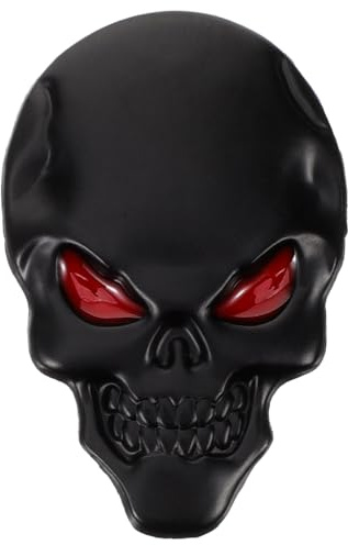 FUNOMOCYA Skull Metal Car Badge 3D Auto Emblem Decal Sticker for Cars Trucks Motorcycles Smooth Surface Decoration