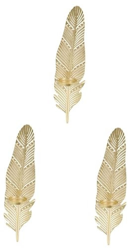 Abaodam 3 Stück Kerzenständer Tellerhalter Kerzenhalter Anhänger Hochzeitszeremonie Dekorationen Duftkerzen Goldene Teelichter Hochzeitsdeko Wandbehang Kerzenhalter