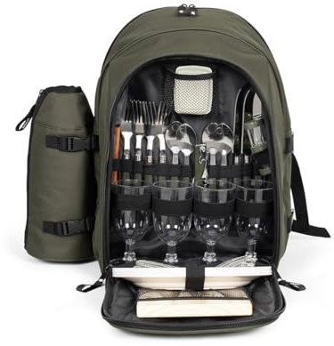Livoo - Mochila de Picnic para 4 Personas SE970C - 11L, 600D, 30 Accesorios