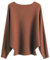 Cegerne Damen Pullover Fledermausärmel Oberteil Elegant Oversize Pulli Langarm Sweatshirt Strickpullover Batwing Knitted Sweater, Karamell