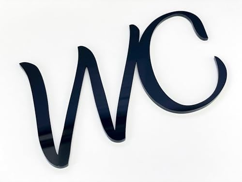 codiarts. Türschild mit Schriftzug WC 3D selbstklebend aus Acrylglas Laser geschnitten - Toilettenschild für Badezimmer & Gäste-WC - Deko Badezimmer-Schild zum Kleben - Kloschild für die Tür