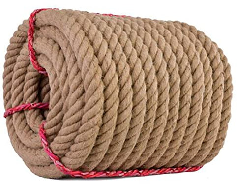 NEZIH Corde de Jute Naturelle Durable, Corde de Chanvre Torsadée Robuste pour La Décoration du Jardin, l'escalade, Le Hamac/50Mm 50M