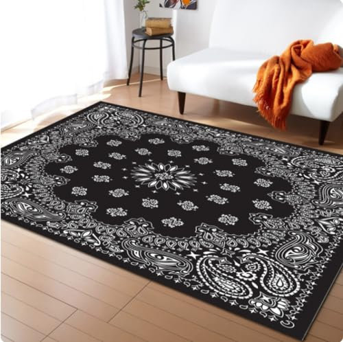 REIPOL Bandana Muster Teppiche für Schlafzimmer Zuhause Teppich Wohnzimmer Sofa Couchtisch Balkon Bodenmatte 60x90cm