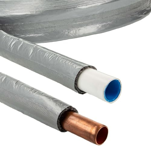 tecuro Vlies - Rohrisolierung Ø 18 x 4 mm Dämmstärke, mit reißfester PE-Schutzfolie - Meterware