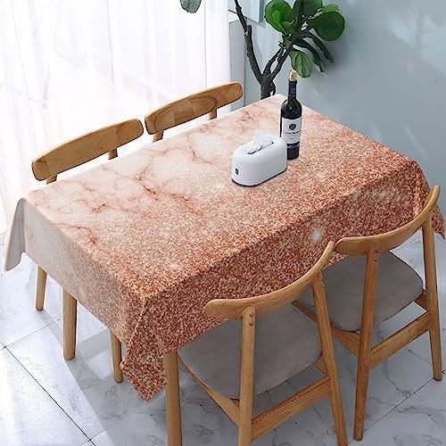 Tischdecke, rechteckig, Moderne Funken aus glitzerndem Marmor, Tischdecke aus Polyesterstoff, wasserabweisend und knitterfrei, Tischdecke für Küche und Esszimmer, Tischplatte 137,2 x 182,9 cm (4–6 S