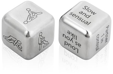 BBXWANG 2 x Datums-/Nacht-Würfel, Geschenke für Paare, romantische Action-Würfel, Date-Nacht-Ideen, Paar-Spiele, Edelstahl-Paare