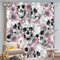 FABTOP Totenkopf Verdunkelungsvorhänge 3D Totenkopf Muster Ösen Vorhang 2Er Set Schädel Rosen Gothic Vorhänge Blickdicht Totenkopf Blumen Gardinen Für Schlafzimmer (1,100×140BxH (50×140cm×2))