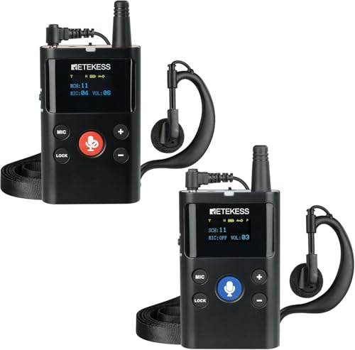 Retekess TT126 Two Way Tour Guide System (1-1) | für Reittraining, VIP-Empfang, Two Way Communication Headset, Drahtloses Kommunikationssystem