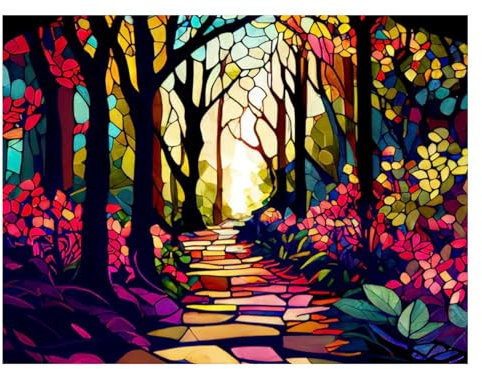 ParNarZar Diamond Painting Set für Erwachsene Waldweg Szenerie 35x45cm Klein Eckige Steine vollbild set für Küche, Speisesaal, Wohnstub, Schlafzimmer, Eingangshalle, Treppe