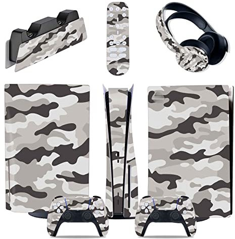 Para PS5 Consola Disc Edition & Digital Edition Pegatina Vinilo Calcomanía Cubierta Para Ps5 Mando & Estación Carga & Auriculares & Mando Multimedia 01399 Sin Burbujas Sin Espuma Antiarañazos(Size:Dis