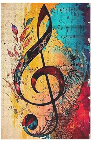 1000 Teile Puzzle Für Erwachsene, Musik Note -Puzzles, Kinder Holz-Puzzle, Kreatives Puzzle, Geschenk Für Freunde Und Familie （78×53cm）