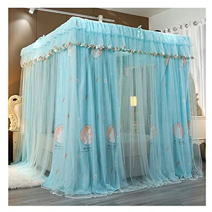Bed Canopy For 2m/6.5ft Bed, Princess Style Luxury Bed Curtain - 3 Door Design, Bedroom Mosquito Net For Queen Size Bed (Color : Style 9, Size : 2x2.2x2m)
