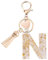 Vorysum Schlüsselanhänger Kinder Schlüssel Buchstabe Anhänger Beige Marmor Harz Mit Anfangsbuchstaben Gold Schlüsselringe Herzförmig Schlüsselanhänger Personalisiert Mädchen Keychain Geschenk （N）