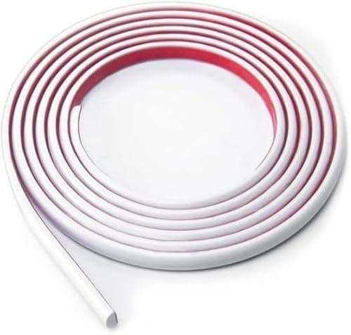 5M Self-Adhesive PVC Tile Edging Strip Flexible Backsplash Floor Edge Moulding Trim,Vinyl Laminate Beading,Liner for Corner,Peel and Stick Caulk Decorative for Furniture Mirror,Panel,Wall,White