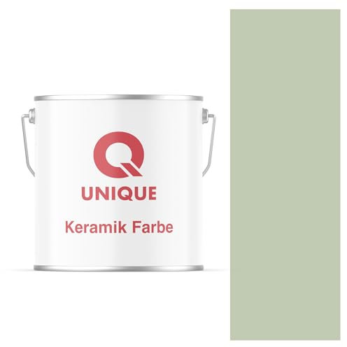 Q UNIQUE Keramikfarbe 5L - Hochdeckende Wand- und Deckenfarbe | Tiefmatte Innenfarbe | Langlebige Qualität Olivgrün Scheuerfest Abwaschbar | Ideal für Küche, Bad, Wohnzimmer und Flur
