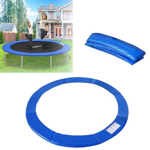 LARS360 Trampolin Randabdeckung Sicherheitsmatte für Ø244cm Ø305cm Ø366cm, UV-beständig & Reißfest, PVC/PE Federabdeckung, Blau, für Ø366cm (12ft)
