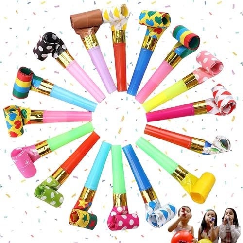 agogue 100 unidades para cumpleaños infantiles, generador de silbatos de alta calidad, mezcla de colores, adecuado para fiestas y cumpleaños (color aleatorio)