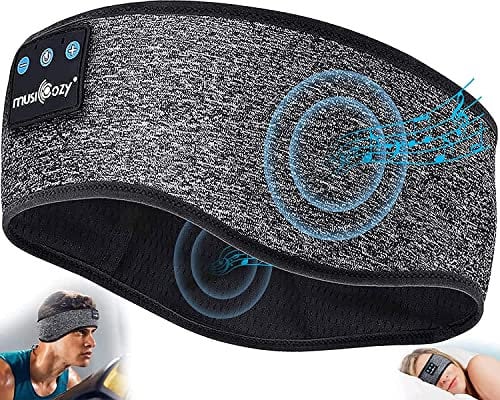 MUSICOZY Sleep Headphones,Ultra-Soft Wireless Headband Bluetooth for Side Sleepers, with 14H Playtime & Bluetooth 5.4, 4-in-1 Music Sleep Earphones for side sleeping