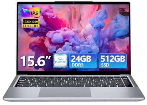 Laptop-Core i5, Gaming-Laptop Up to 3.60GHZ, Computer Laptops for 24GB RAM 512GB SSD, Business Laptop Full HD 1920X1200 Display 180 Angle Opening WIFI 5 Win 11 Pro HDMI & USB-A 100W HD Front Camera