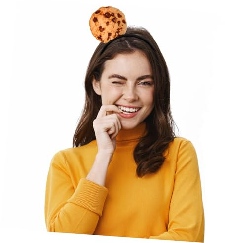 VICASKY Keks Stirnband aus Plüsch Cartoon Cookie Haarband Süßes Party Stirnband für Mädchen Weicher und Angenehmer Kopfschmuck für Karneval und Feiertage