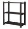 STOLMAK Holzregal Standregal 90x80x38 cm (HxBxT) Schwarz Lagerregal mit 3 Ablagen Stehend Garage Regal Keller Wohnzimmer Kiefernholz Badregal Pflanzenständer Bücherregal