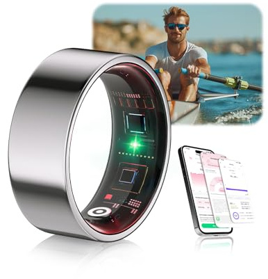 XSWCCJJ 6.0 Smart Ring【Branchen Nr.1 – 0 Messfehler】 2025 Fitness Tracker für Sleep Tracking Wearable, SpO2, Smartring für Android & iOS Schwarz 11#