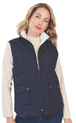 Coopers of Stortford - Emilia Reversible Body Warmer for Women - Quilted Gilet & Teddy Fleece Vest - Lightweight & Warm