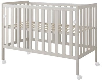 zee Bambi 120x60 cm Kaschmir Beistellbett Baby mit Matratze & Rollen Tragbar Babybett Verstellbarer Stubenwagen Kinder Bett 3-Fach Höhenverstellbar Absenkbare Seite