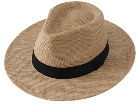 Chapeau de soleil d'été 2026 pour homme à large bord en paille Chapeau de cowboy respirant Chapeau de plage pour l'extérieur Voyage Pêche Jardinage