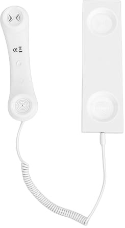 Asixxsix Retro-Telefonhörer, mit Mikrofon und Rutschfester Basis, Kabelgebundener Handtelefonhörer, Strahlungssicherer Typ-C-Telefonhörer, ABS und Silikon für 17 16 Tablets (White)