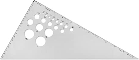 Alumicolor Aluminium, 30,5 cm, kalibriertes Zeichendreieck, 30/60/90 Grad