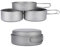 iBasingo Juego de 3 sartenes de titanio para camping con mango plegable ligero portátil para 1 persona utensilios de cocina para mochileros excursionistas campistas