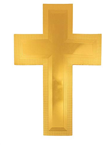Oblique Unique® Kreuz Sticker Aufkleber A4 extra Groß Gold Taufe Kommunion Konfirmation Hochzeit Deko