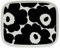 Marimekko - Teller, Platte - Unikko - Steingut - weiß/schwarz - 12 x 15 cm