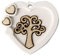 12 PZ Decorazione BOMBONIERA Gesso Gessetto Cuore Albero 4 cm