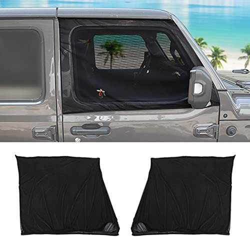 Fenster Sonnenschutz Atmungsaktive Mesh Seitenscheiben Abdeckung UV Schutz Sonnenschutz für 1997-2022 Jeep Wrangler TJ JK JL & Gladiator JT, Schwarz,Front Window