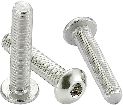 AMLOOPH M5 Bolts, M5 X 30mm Hex Socket Button Head Machine Bolts/Screws -Fully Threaded A2 304 Stainless Steel Hex Long Socket Screws M5 (Pack Of 20)