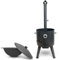Utschak Feuerofen Ø 44 cm 2 mm Stahl mit Thermometer Usbekische Kazan 16 L Flacher Boden Kazan Учаг Uchag казан Gusseisen Oven учак (Set 1)