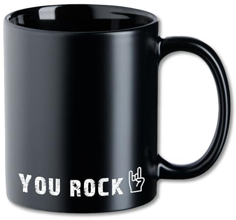 Tasse mit Spruch ″You Rock″ Motivtasse T94 Hand Keramik Geschenk Rock Heavy Metal 330 ml