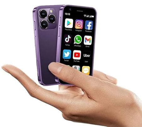 Mini Smartphone 4G LTE SOYES XS16 3.0 inch Android 10 Quad Core 2000mAh Type-C Dual SIM Unlocked Small Mobile Phone (Purple, 2GB RAM 16GB ROM)