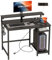 JOISCOPE Scrivania PC con Supporto per Monitor, Scrivania Ufficio con Porta di Ricarica USB & Type-C, Scrivania per La Casa con Ripiani Reversibili e 2 Ganci, scrivania salvaspazio, Nero, 100cm