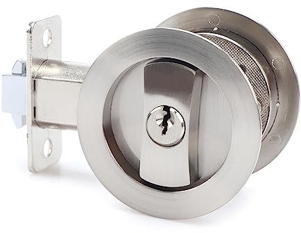 Sliding Door Lock Privacy Door Lock Concealed Invisible Pocket Door Lock Set Kitchen Bathroom Door Locks with Keys